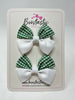 2.5 Inch Butterfly Bows - Green & White Gingham - 2 Pack