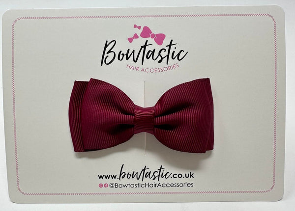 3 Inch Flat Double Bow - Wine