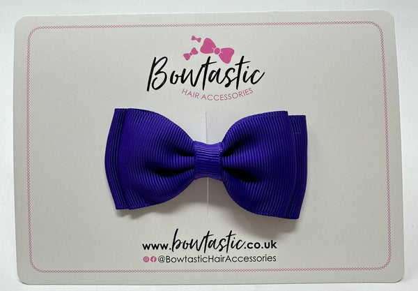 3 Inch Flat Double Bow - Regal Purple