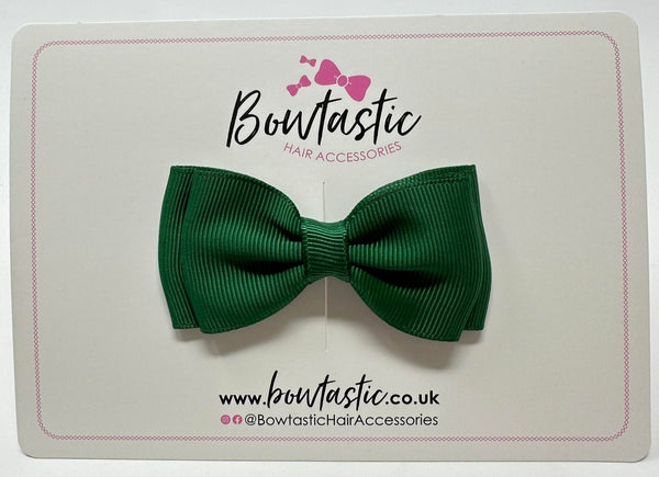 3 Inch Flat Double Bow - Forest Green