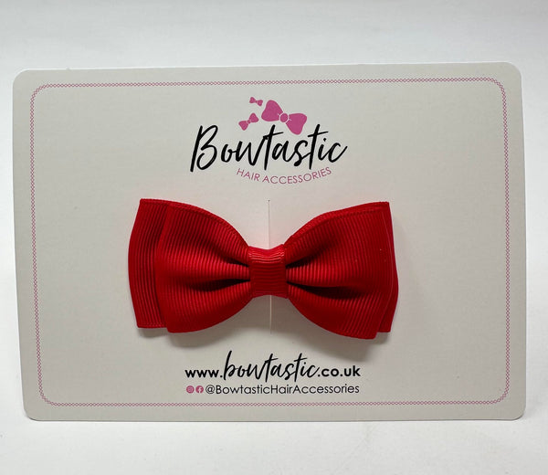 3 Inch Flat Double Bow - Red