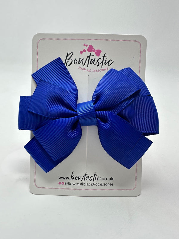 3.25 Inch Flat Double Bow - Cobalt