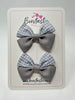 2.5 Inch Butterfly Bows - Grey Gingham - 2 Pack