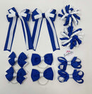 School Bundle - 3 Inch Bows - Cobalt & White - Clips & Bobbles