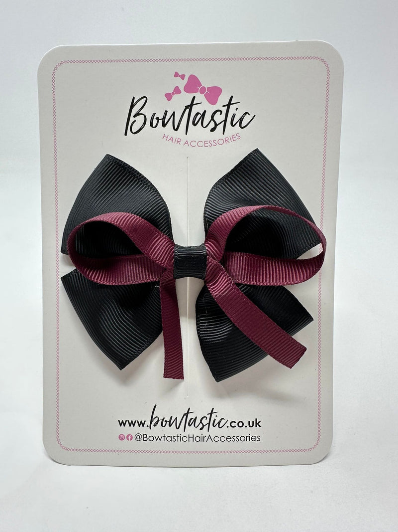 3.5 Inch Flat Bow - Burgundy & Black