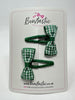 1.75 Inch Snap Clips - Forest Green & Green Gingham - 2 Pack
