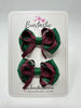 2.5 Inch Bows - Forest Green & Burgundy - 2 Pack
