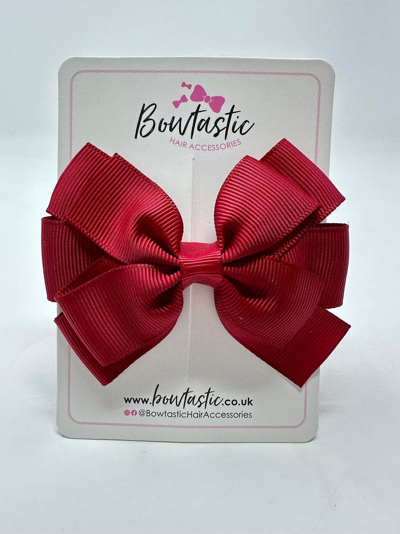 3.25 Inch Flat Double Bow - Scarlet Red