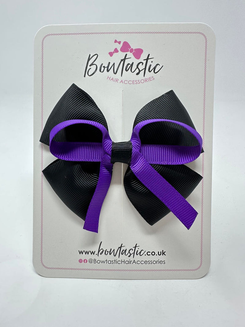 3.5 Inch Flat Bow - Purple & Black