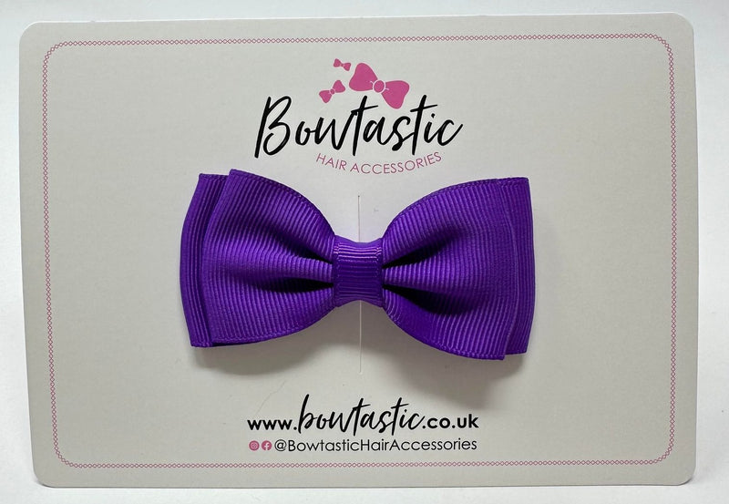 3 Inch Flat Double Bow - Purple