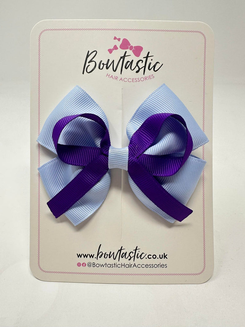 3.5 Inch Flat Bow - Purple & Bluebell