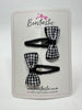 1.75 Inch Snap Clips - Black Gingham - 2 Pack