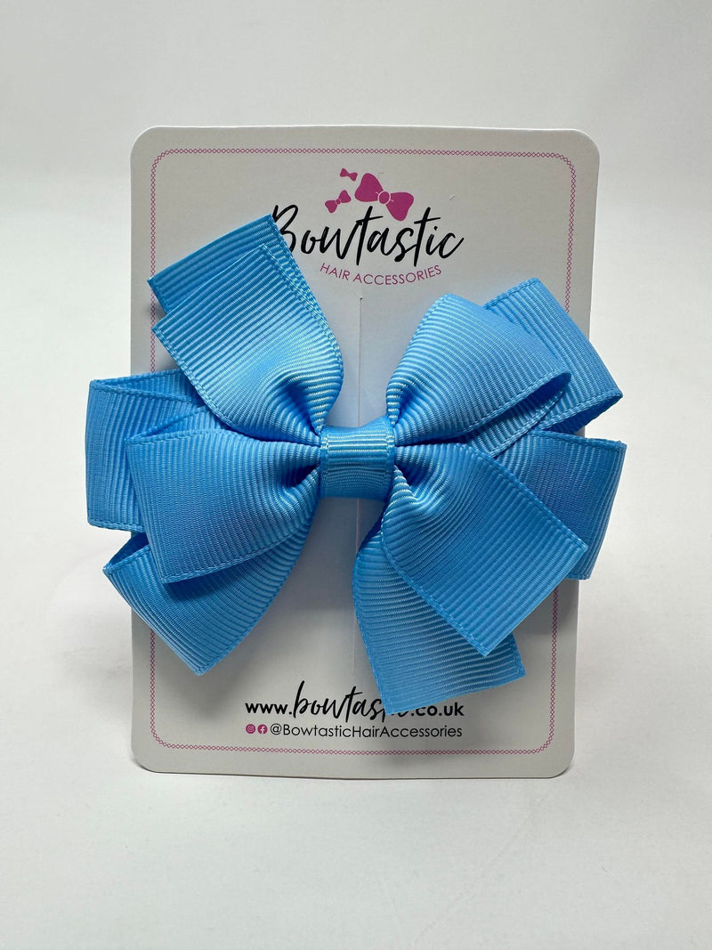 3.25 Inch Flat Double Bow - Blue Mist