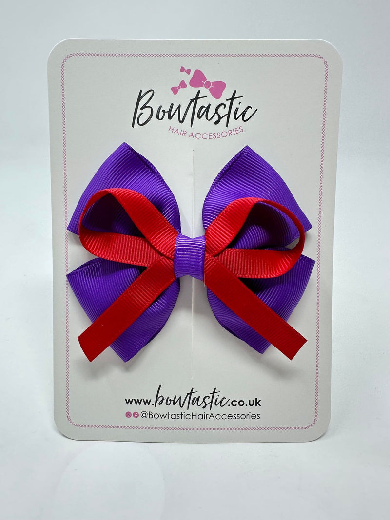 3.5 Inch Flat Bow - Purple & Red