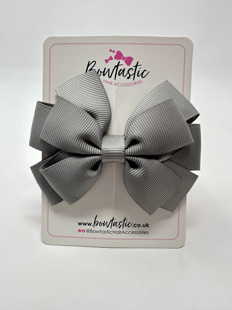 3.25 Inch Flat Double Bow - Silver