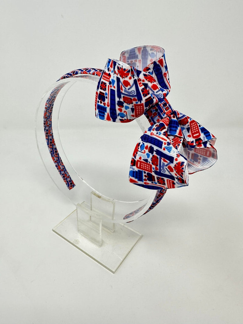 4 Inch Bow Alice Headband - London