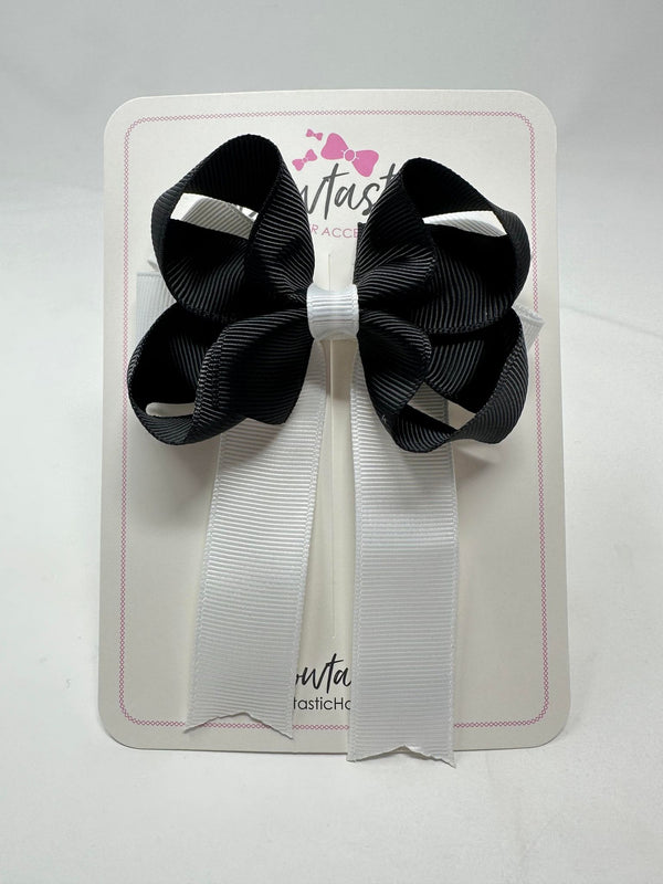 3.5 Inch Tail Bow - Black & White