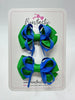 2.5 Inch Bows - Royal Blue & Emerald Green - 2 Pack