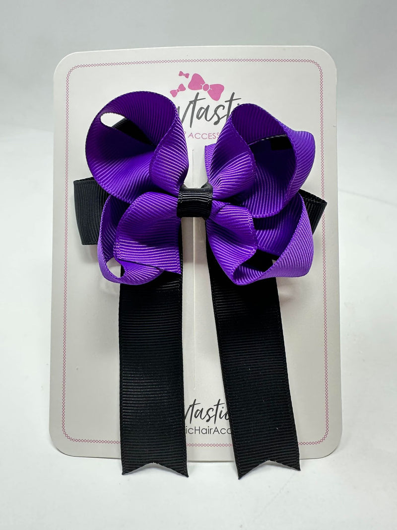 3.5 Inch Tail Bow - Purple & Black