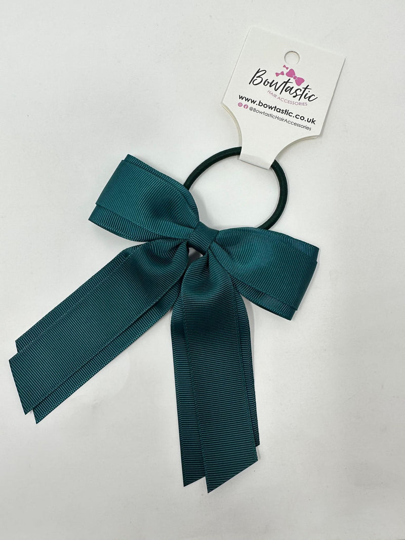 4.5 Inch Tail Bow Bobble - Teal