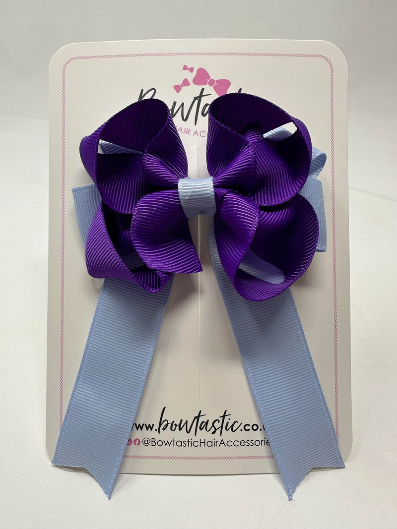 3.5 Inch Tail Bow - Purple & Bluebell