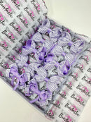School Gingham Set - 3 Inch Bows - Lilac Gingham