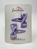 1.75 Inch Snap Clips - Lilac Gingham - 2 Pack