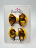 2.5 Inch Bows - Turftan & Yellow Gold - 2 Pack