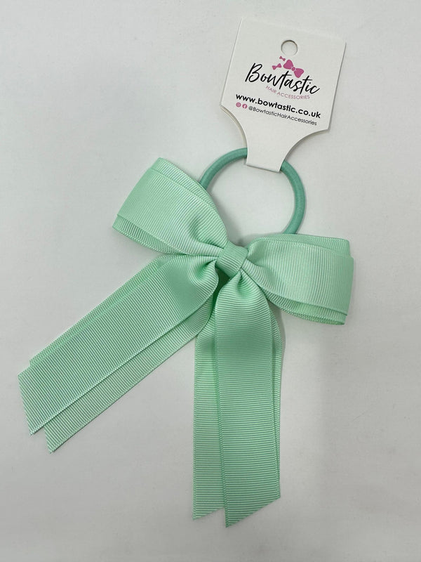 4.5 Inch Tail Bow Bobble - Pastel Green