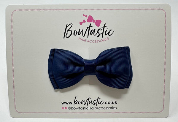 3 Inch Flat Double Bow - Navy