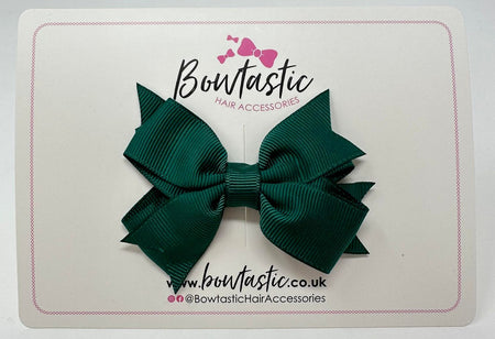 3 Inch Flat 2 Layer Bow - Hunter Green