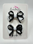 2.5 Inch Bows - Black & White - 2 Pack