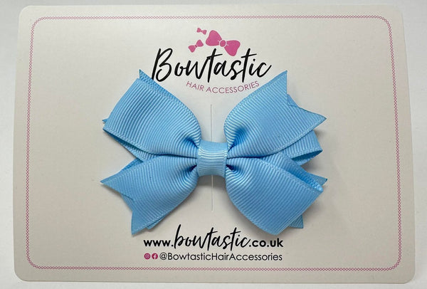 3 Inch Flat 2 Layer Bow - Blue Topaz