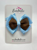 3.75 Inch Layered Bow - Turftan & Blue Topaz