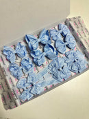 School Bundle - 5 Matching Pairs Bobbles - Light Blue Gingham & Bluebell