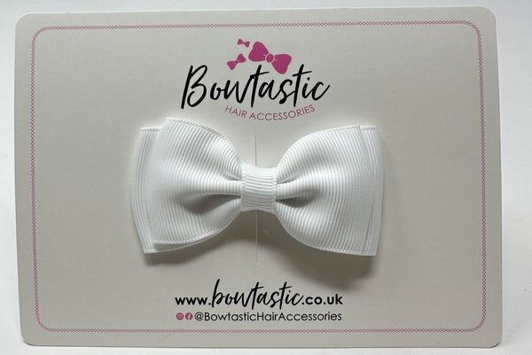 3 Inch Flat Double Bow - White