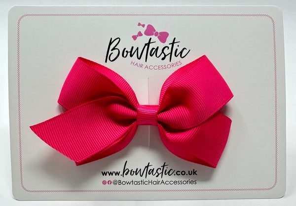 3.5 Inch Flat Bow Style 2 - Shocking Pink