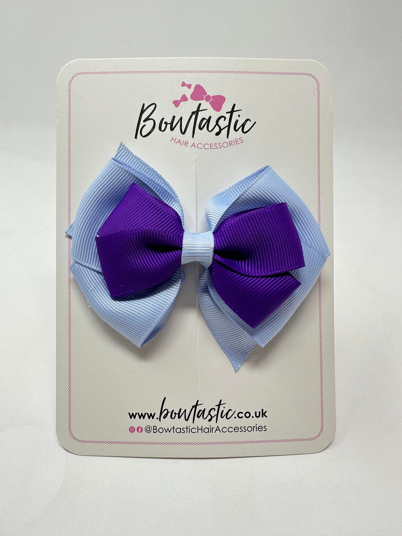 3.75 Inch Layered Bow - Purple & Bluebell