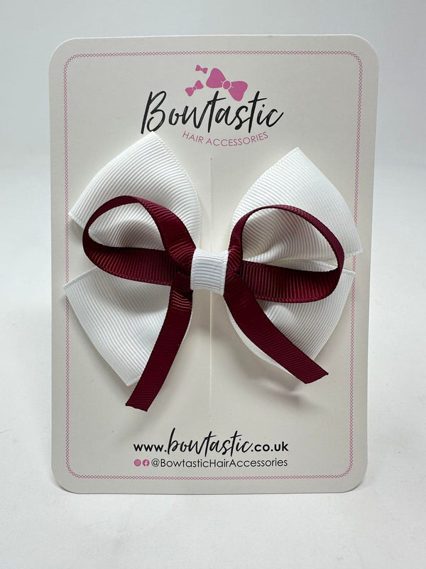 3.5 Inch Flat Bow - Wine & White