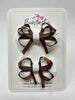 2.5 Inch Bows - Turftan & White - 2 Pack