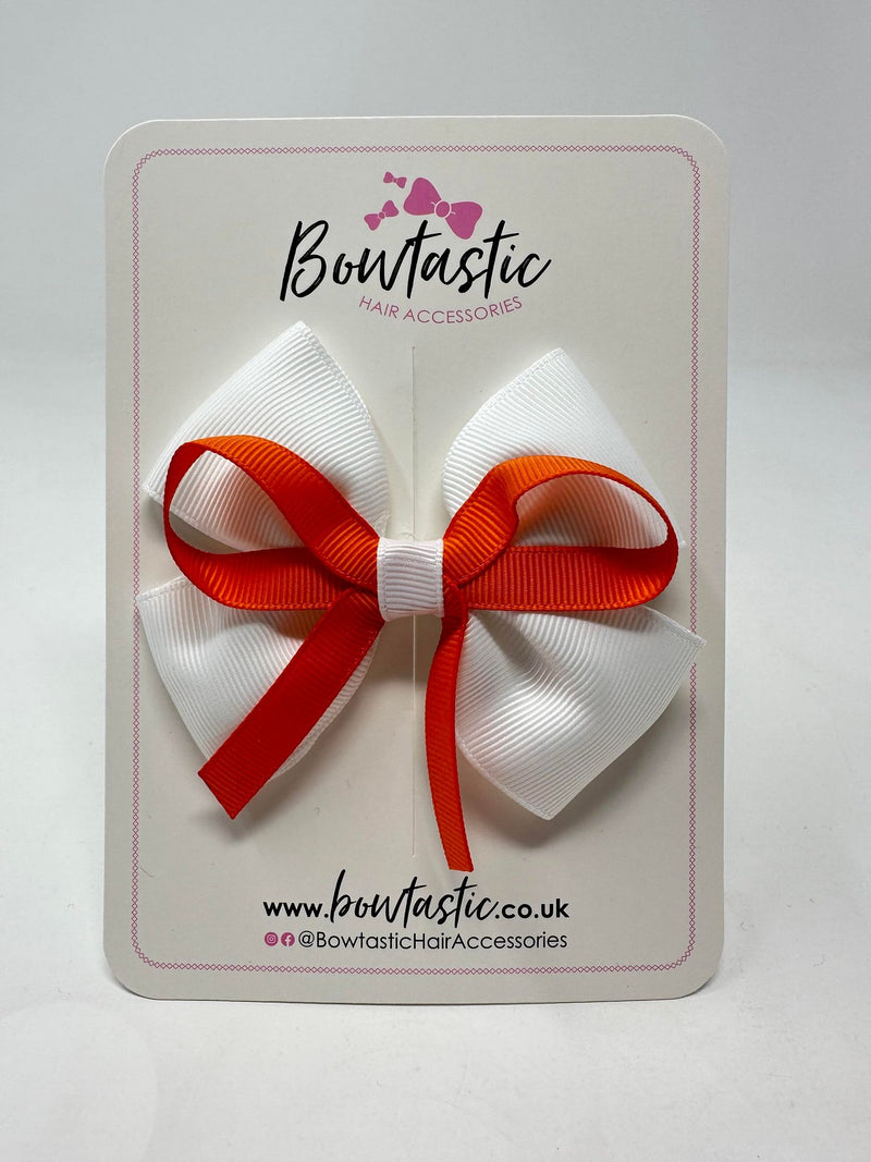 3.5 Inch Flat Bow - Orange & White