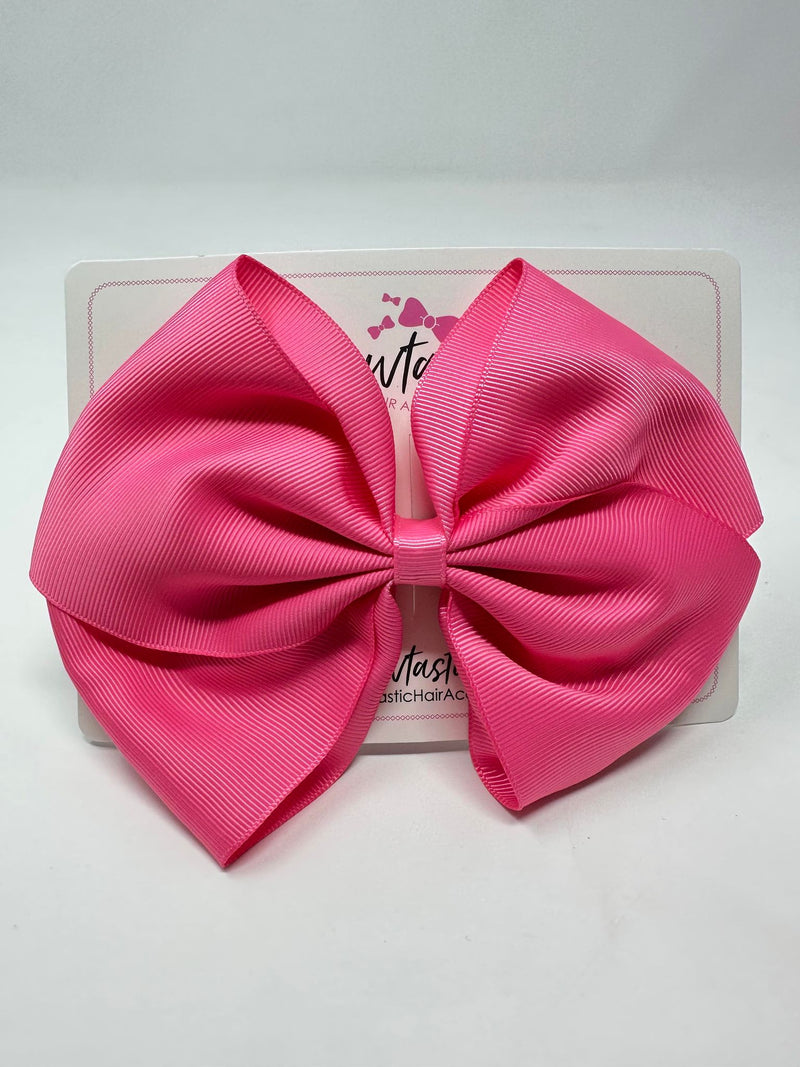 6 Inch Flat Bow - Hot Pink