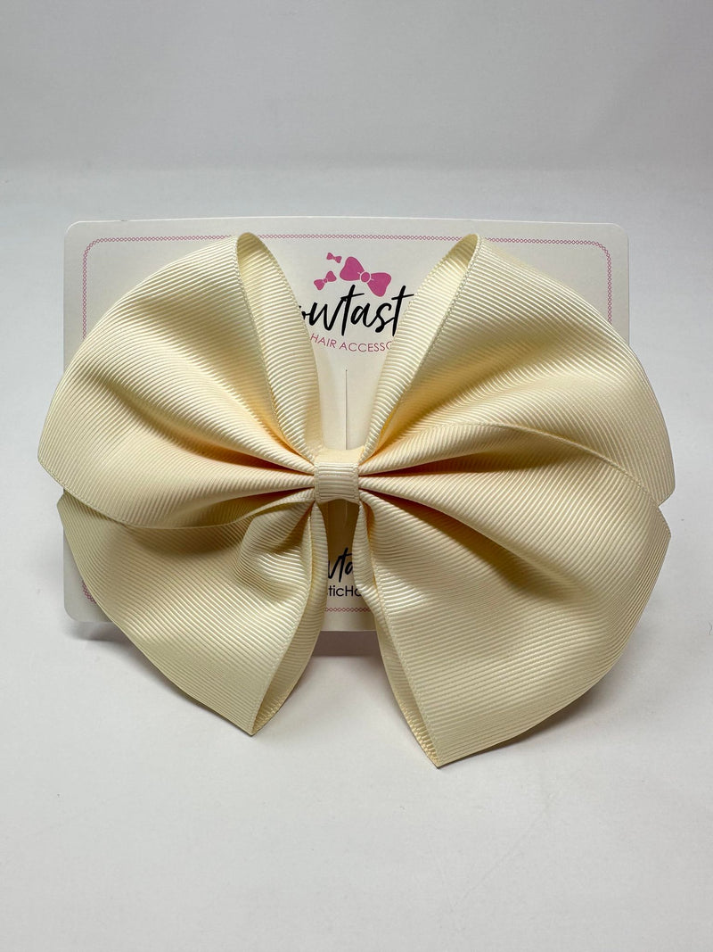 6 Inch Flat Bow - Cream