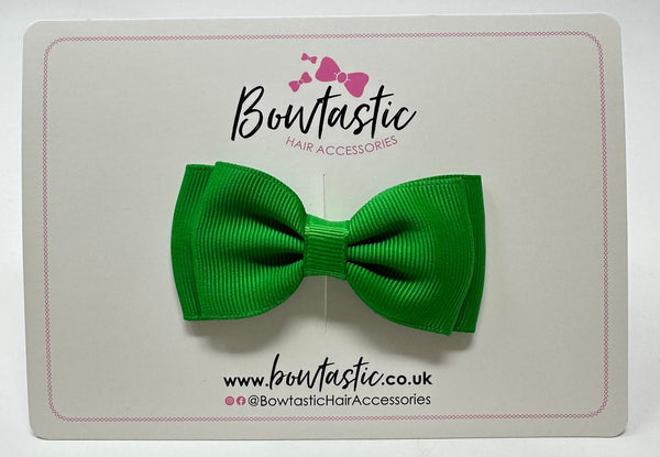 3 Inch Flat Double Bow - Emerald Green