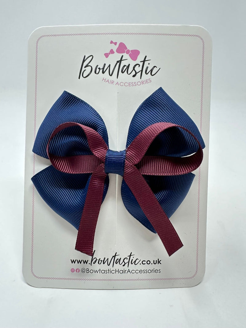 3.5 Inch Flat Bow - Burgundy & Navy