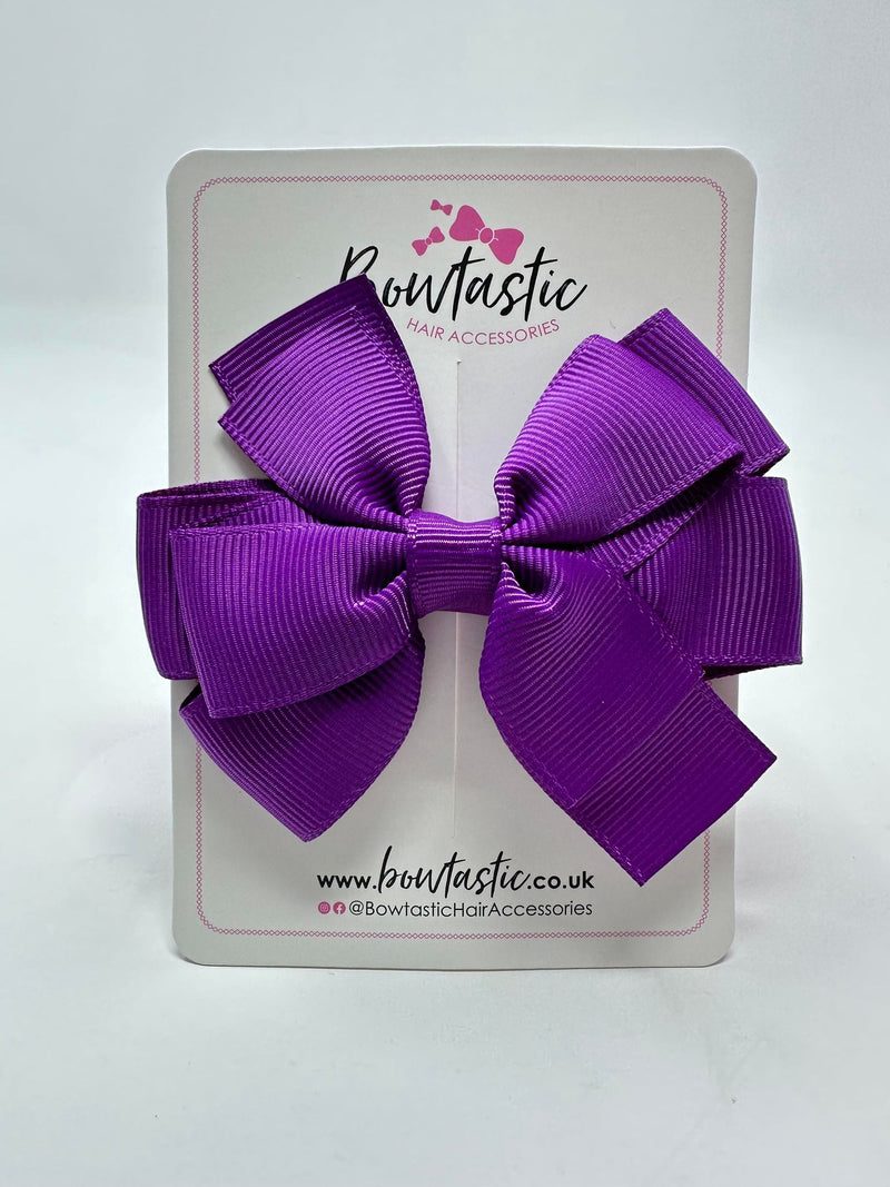 3.25 Inch Flat Double Bow - Ultra Violet