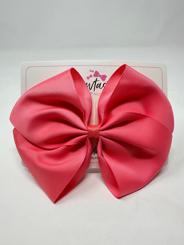 6 Inch Flat Bow - Coral Rose