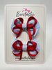 2.5 Inch Bows - Red & Bluebell - 2 Pack