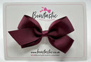 3.5 Inch Flat Bow Style 2 Thin Elastic - Burgundy