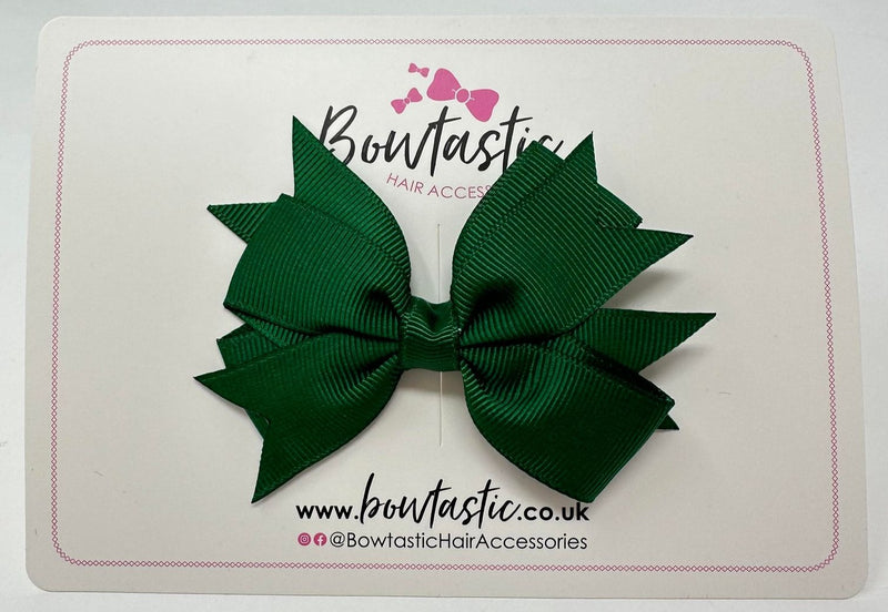 3 Inch Flat 2 Layer Bow - Forest Green